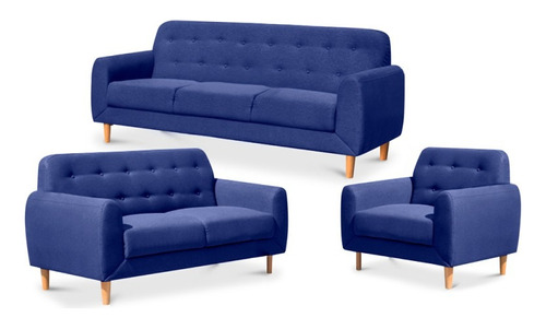 Juego De Sala 3 2 1 Henry Living Furniture Azul