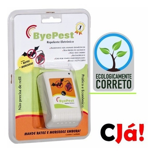 2xrepelente Sonoro Byepest Para Ratos E Morcegos 100m² Bivot