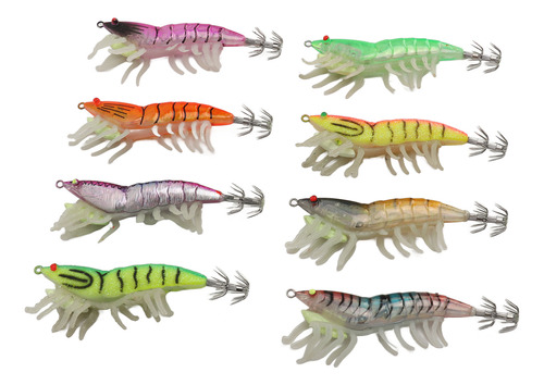 Perlas Sonoras Luminosas De Silicona Shrimp Lures, 8 Unidade