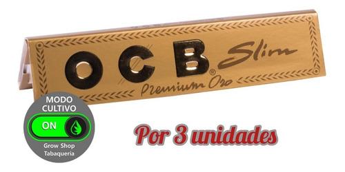 Papel Seda Ocb Premium Oro Slim King Size X 3 Unidades