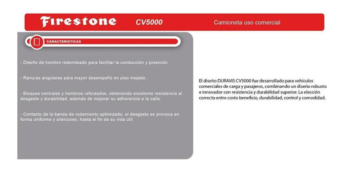 Imagen 2 de 9 de Combo X 2 Firestone 185 R14c 102/100r Cv5000 Br