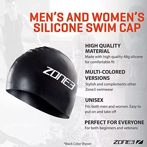 Zone3 - Gorro de natación de silicona para hombre y mujer, 1.48 oz