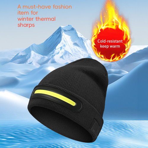 Gorra De Punto Cálido A Prueba De Frío Con Iluminación Led U