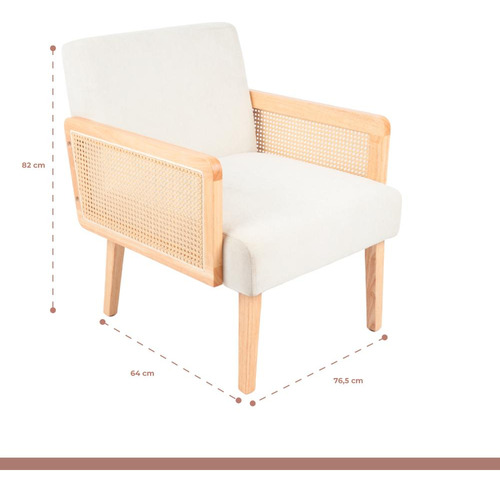 Sillon Madera Rattan Relaxia - Blanco