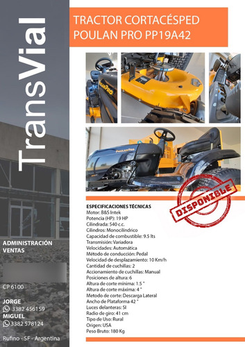 Tractor Para Cortar Césped Nuevos (husqvarna, Poulan, Zampa)