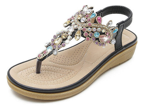 Sandalias Bohemias Con Diamantes De Imitación Para Mujer