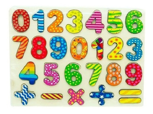 Letras Abecedario O Números Encastre Madera Didáctico Niños