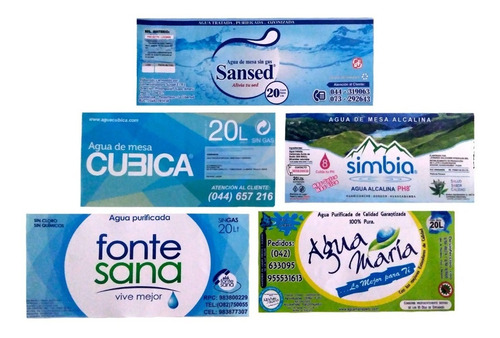 Imagen 1 de 3 de Etiqueta Adhesiva Para Bidones/garrafon/botellon De 20 Lt