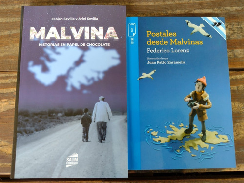 2 Libros Malvina - Salim + Postales Desde Malvinas - Norma