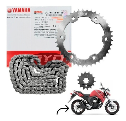 Kit Transmision Yamaha Fz Fi S D Disco Trasero Original Ryd