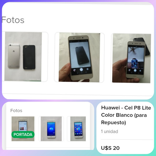 Huawei - Cel P8 Lite Color Blanco (para Repuesto)