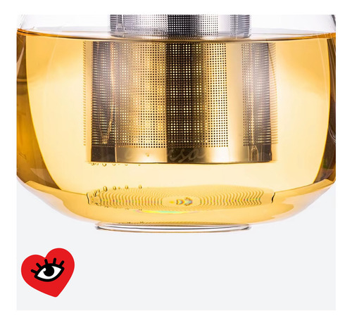Tetera Vidrio 800ml Con Infusor Acero Inoxidable Tapa Veoquiero