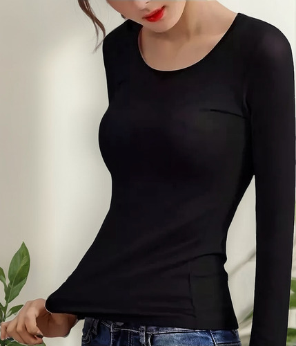 Pack 4 Camisetas Con Polar Mujer Premium Elasticadas