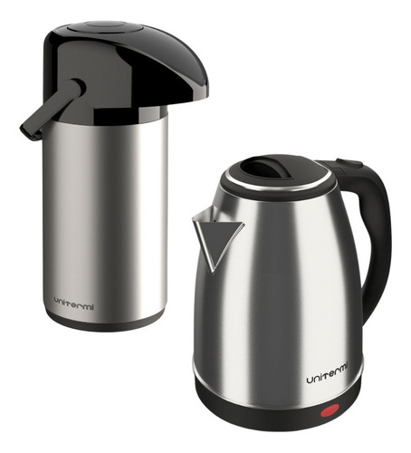 Chaleira Elétrica E Garrafa Térmica Café Chá Leite 0,6l Inox