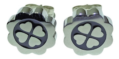 Aros Acero Quirúrgico Trebol Esmaltado 10mm