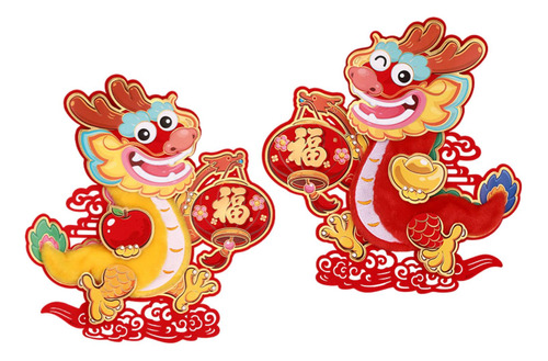 2 Pegatinas Para Puerta De Año Nuevo Chino, Decoración De