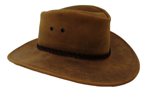 Imagen 2 de 3 de Sombrero Explorador De Piel Trenzas Canyon Hats Color Miel