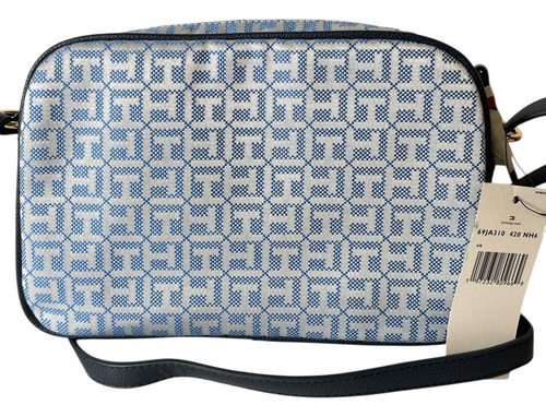 Bolsa Tommy Hilfiger Azul Monograma Crossbody Original