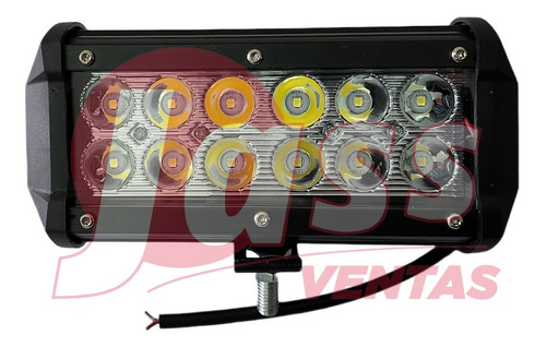 Imagen 3 de 5 de Faro Auxiliar 12 Led 36w Off Road 4x4 Moto Lancha Agro Barra