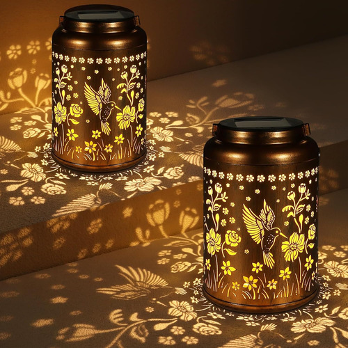 Paquete De 2 Faroles Solares Decorativos Para Jardín