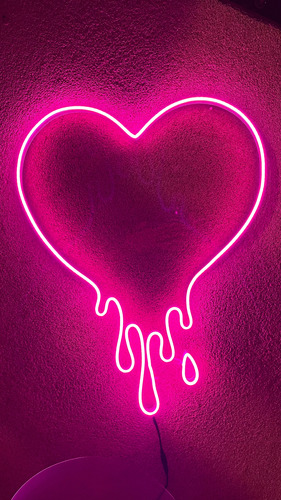 Letrero Neon Led Corazón Pinterest 65 X 50cm
