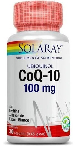 Solaray Coq-10 Ubiquinol 100mg 30 Cápsulas Sabor Sin Sabor