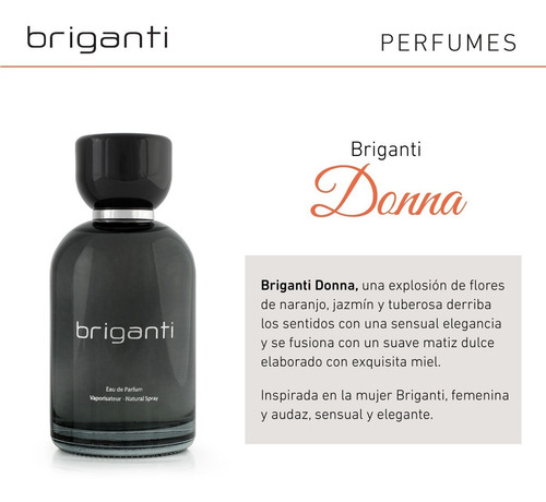 Imagen 6 de 9 de Perfume Donna Mujer Briganti Fragancia Edp 100 Ml Acc08327