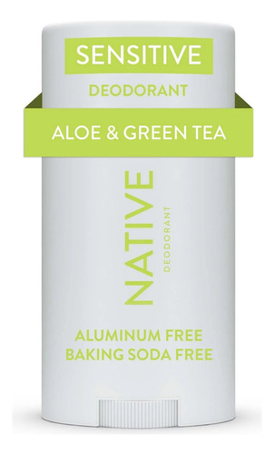 Desodorante Native Sensitive Aloe & Green Tea, Barra De 75gr Fragancia Aloe y Te verde