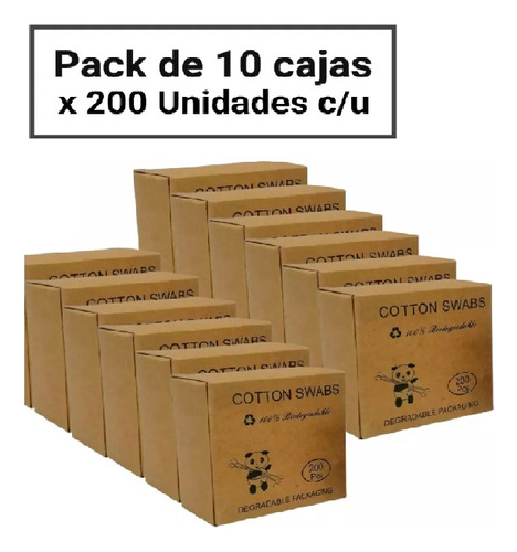 Hisopos Bambu 10 Cajas X 200und - Unidad a $30