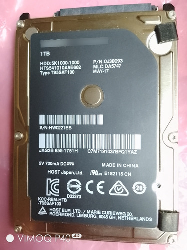 Disco Duro 1 Tera Lapto (Reacondicionado)