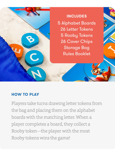 Juego Simplyfun Roobys Abcs Pre-k Alphabet 1-4 Jugadores 3+