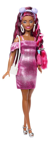 Barbie Fun & Fancy Muñeca Cabello Rosa Ondulado Mattel