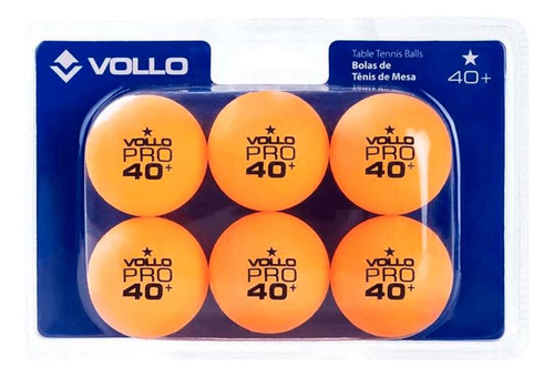 Bolinhas De Ping Pong Kit Com 6 Unidades Vollo Tênis Mesa Cor Laranja