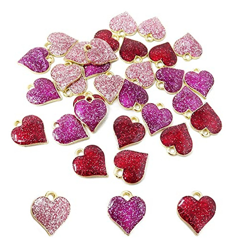 30 Piezas De Encantos De Corazón De Esmalte De Aleaciã...