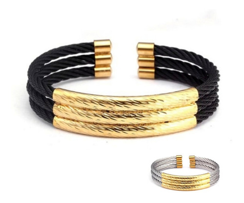 Pulseira Executiva Aço 316l Folheada Ouro Tamanho Ajustavel