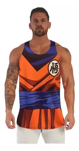 Camiseta Regata Colorida Goku Nuvem Voadora