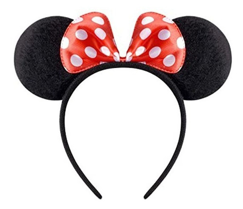 Orejas Mimi Minnie Ratón Mouse Fiesta Disfraz Infantil Niñas Color Rojo