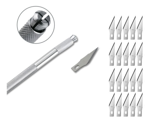 Exacto De Aluminio Con Su Cuchilla Y 20 Repuestos