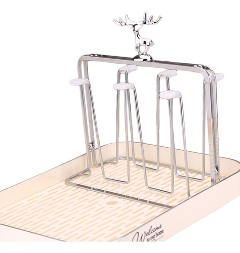 Estante Para Secador De Botellas De Tazas Estante Para Beige