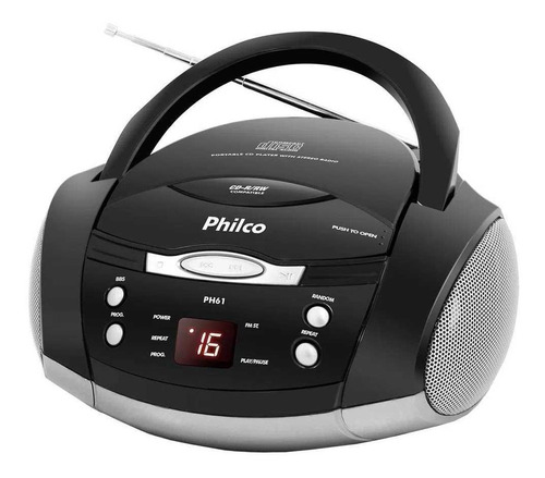 Rádio Fm Philco Com Cd Player Audio Ph61 - Bivolt Cor Preto 110v/220v