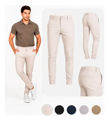 MLB 4992658953 Calca Sarja Masculina Slim Fit Social Trabalho Escritorio JM