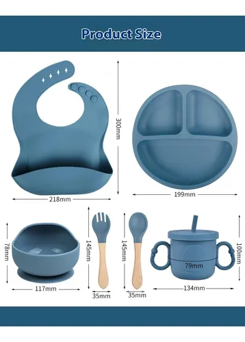 ¡feliz Comida! Juego De Cubiertos De Silicona Para Bebé.