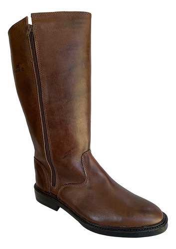 Bota Coturno Hipismo Zíper Couro Legitimo + Capa Celular