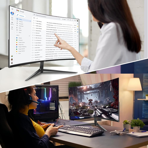 Monitor Curvo Zza 27 2k 2560x1440 75hz Hdmi Dp