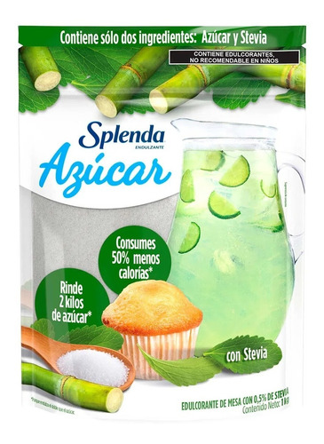 Endulzante Splenda Azúcar Con Stevia Bajo En Calorías 1 Kg