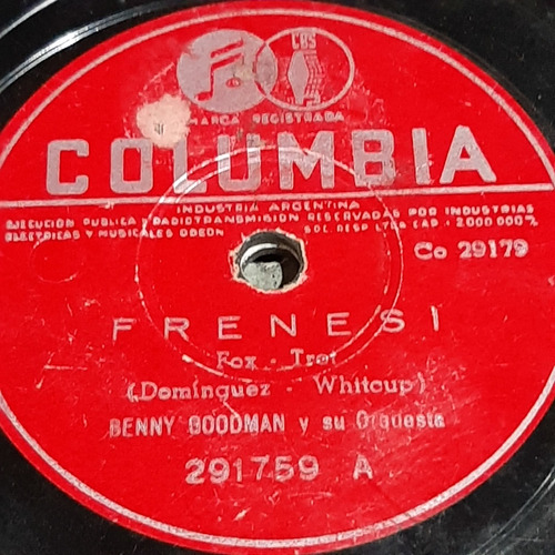 Pasta Benny Goodman Su Orq Columbia C217