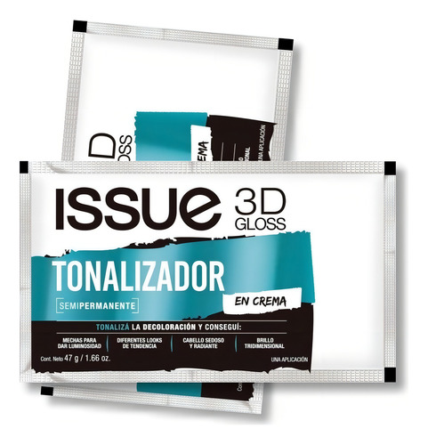 Tintura Semi Permanente Tonalizador Crema Issue 3d Gloss 2un Tono GRIS