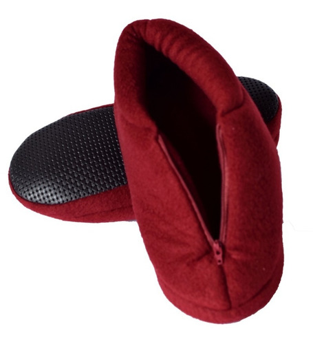 Imagen 2 de 2 de Pantuflas Bota Descanso, Colores Acolchada Suave Cremallera