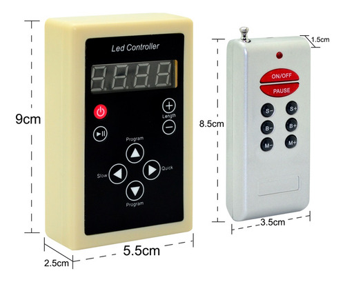 Controlador Led Rgb Píxeles Con Mando Rf8keys 1024ic
