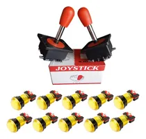 Comprar Kit 2 Palancas Rojas Arcade 10 Botones Luminosos 10 Micros